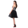 Grace Karin Fashion Pretty Girls Sleeveless Beaded Short Black Puffy Cocktail Dresses CL3520-2